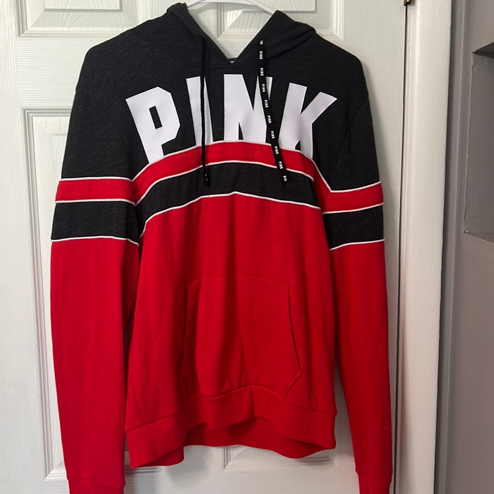 PINK lightweight hoodie, size large.